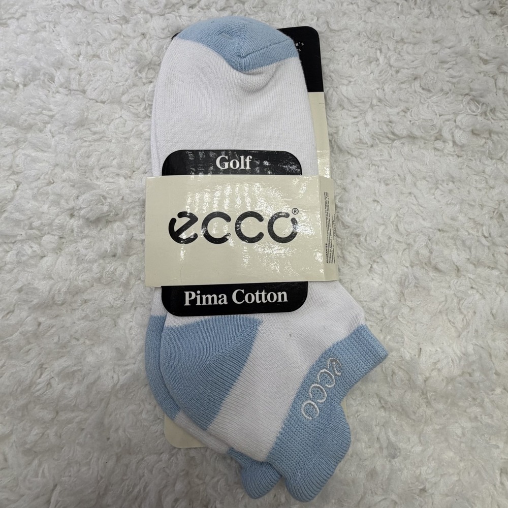 Ecco Women's Golf Socks Pima Cotton Powder Blue 9-11 Inches New